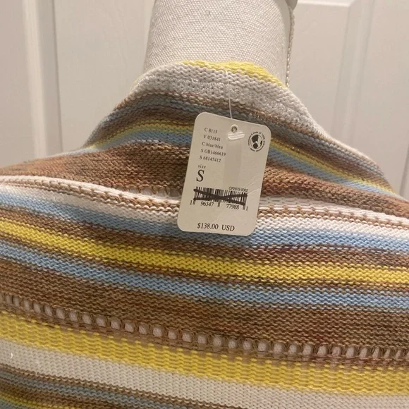 New Free People Lake Tahoe Crochet Sleeve Pullover size S - Picture 7 of 9